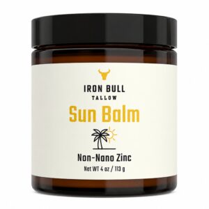 Iron Bull Tallow Sun Balm with non-nano zinc, 4 oz jar