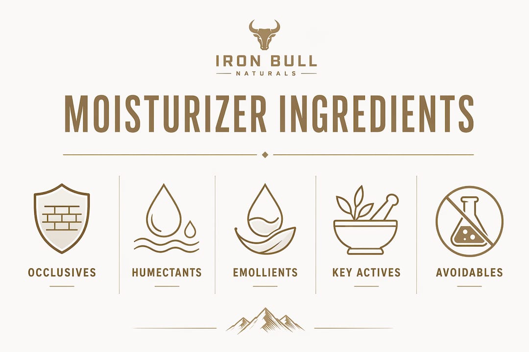 Infographic showing moisturizer ingredients hierarchy