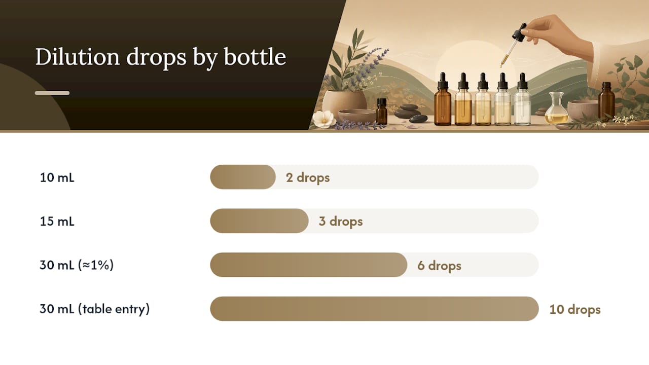 Diagram of essential oil dilution ratios