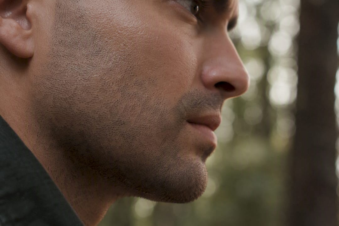 Smooth matte male skin close-up