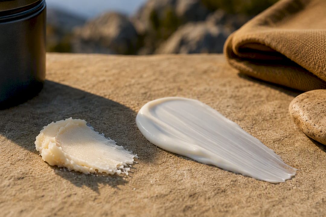 Sun balm and sunscreen textures compared