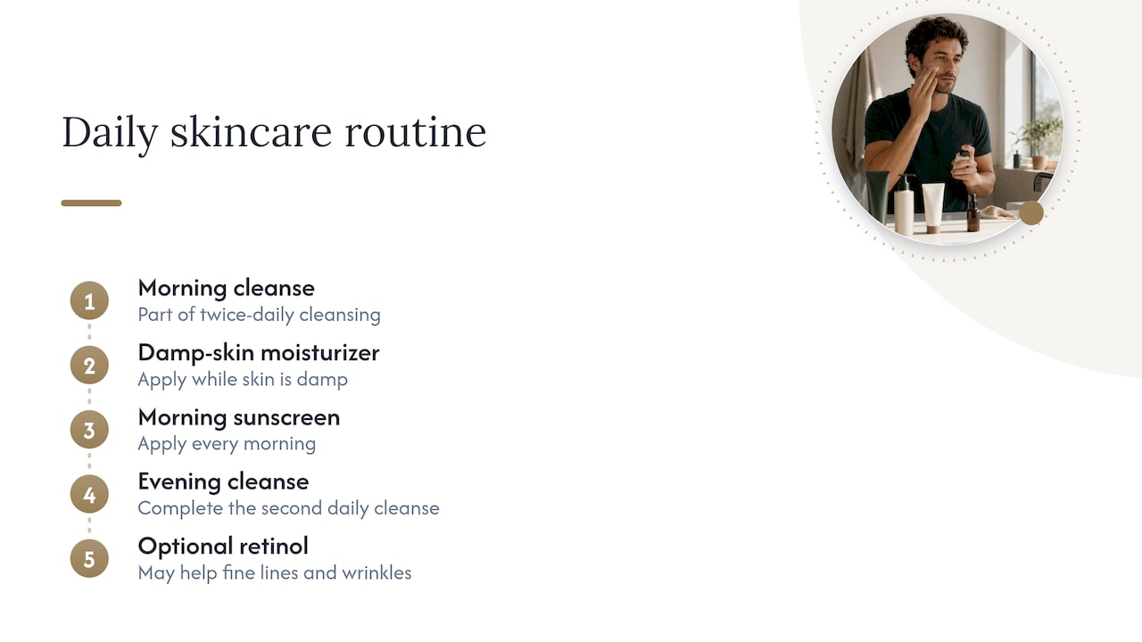 Morning and evening steps in a simple skincare routine