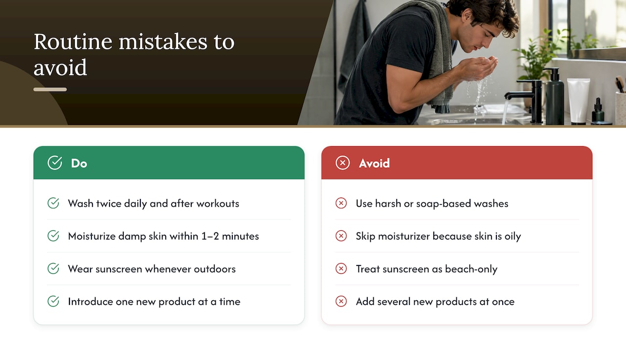 Common mistakes that break a simple routine — overview diagram
